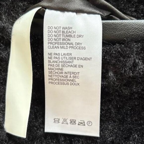 Blanc Noir Luxe Reversible Faux Shearling Hooded Black Jacket - Picture 12 of 12